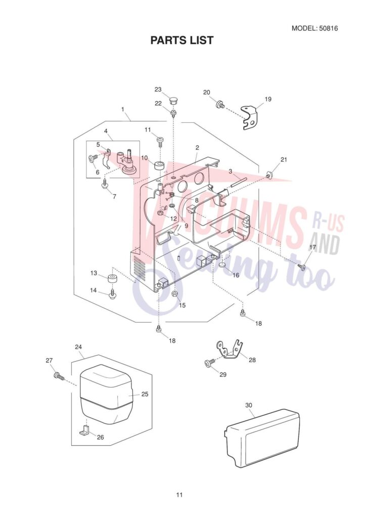 Janome Mod 19 exploded schematic diagram (page 6)