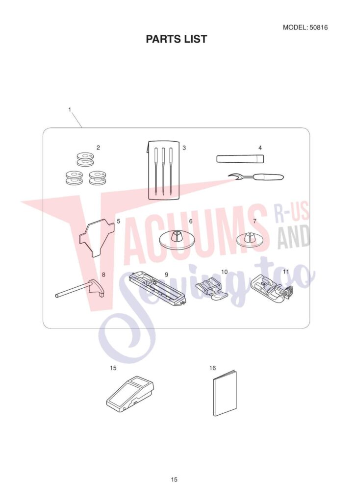 Janome Mod 19 exploded schematic diagram (page 8)