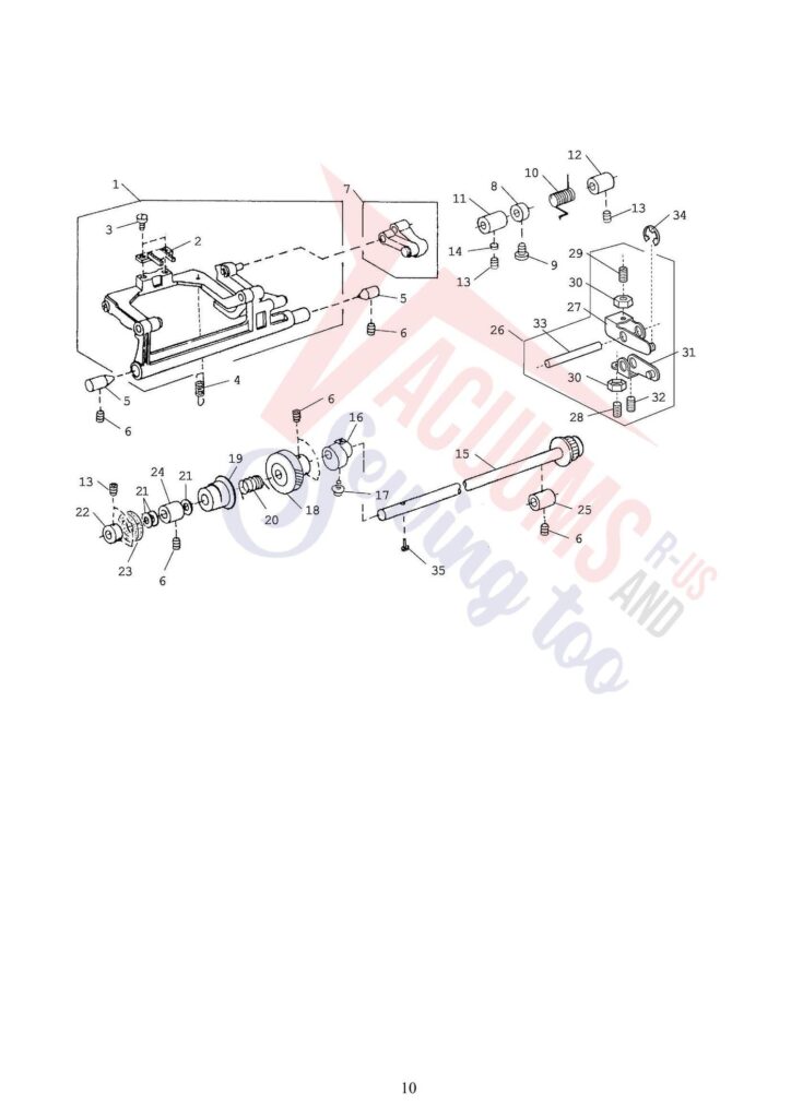 Janome 661 exploded schematic diagram (page 6)