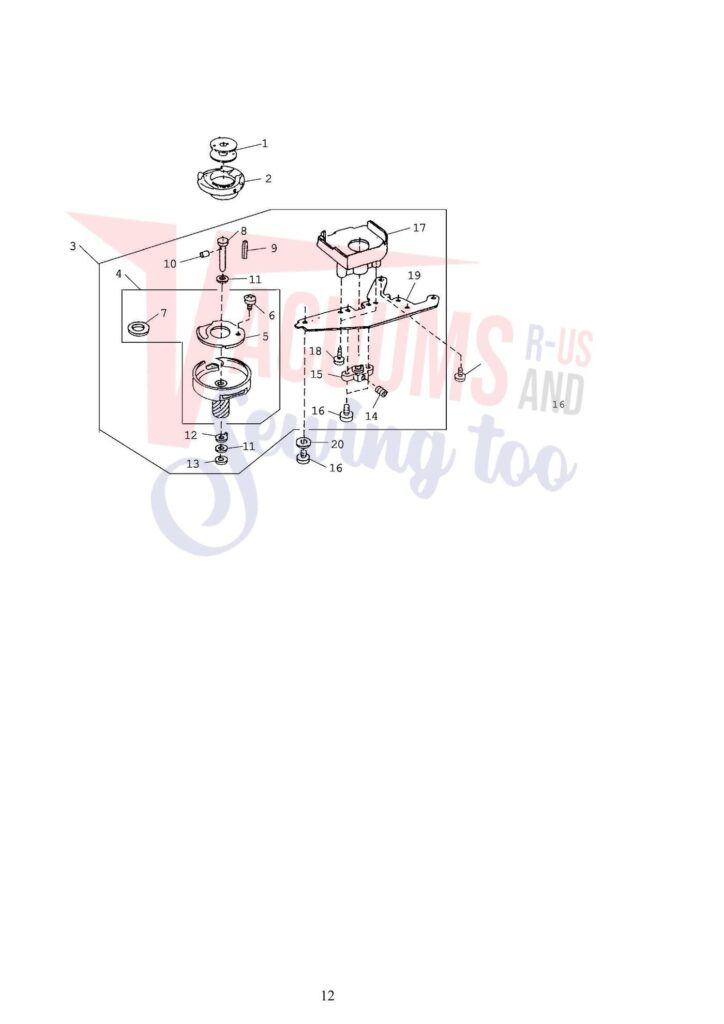 Janome 661 exploded schematic diagram (page 7)