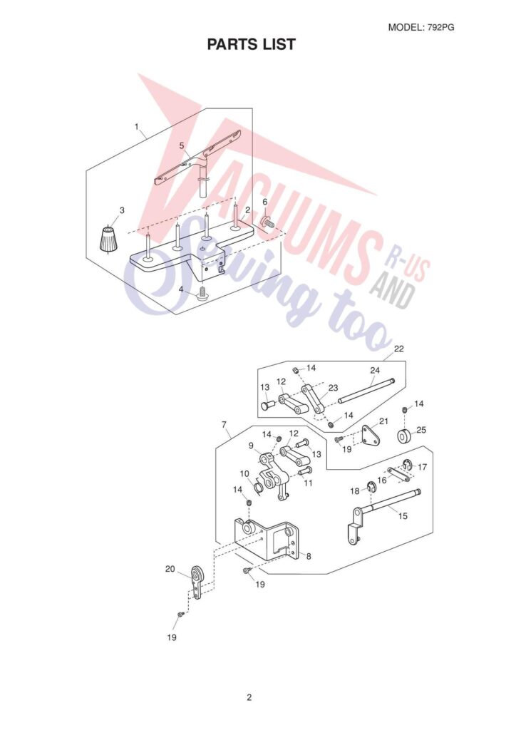 Janome 792pg exploded schematic diagram (page 4)