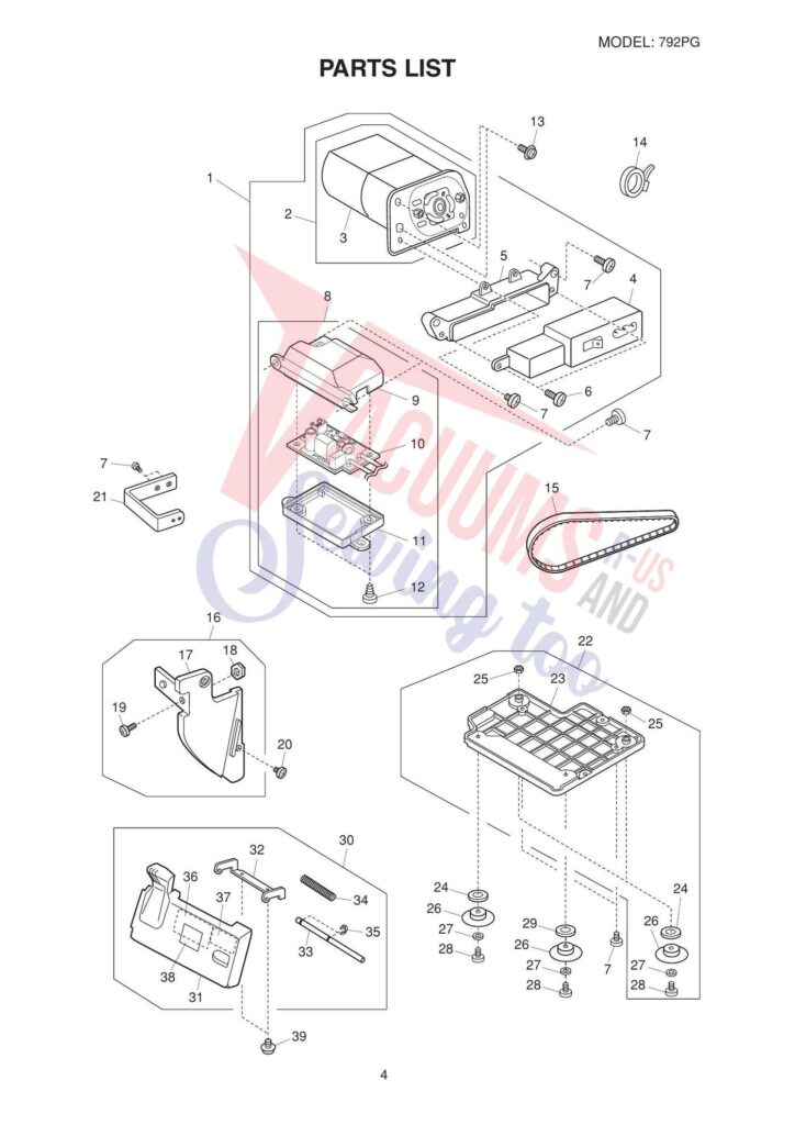 Janome 792pg exploded schematic diagram (page 6)