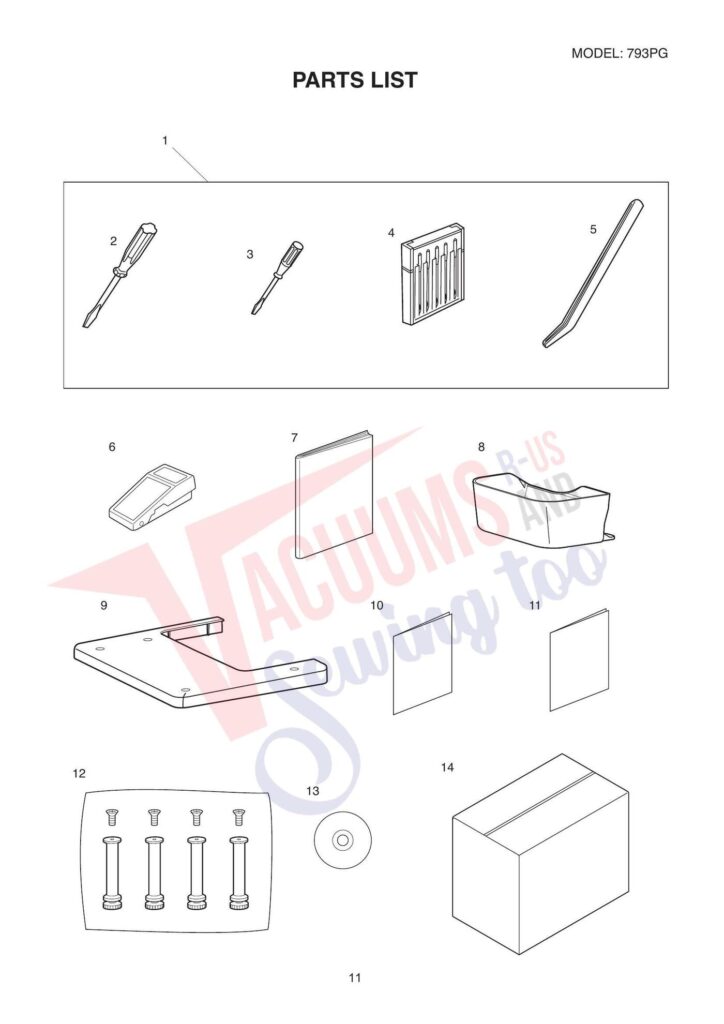 Janome 793pg exploded schematic diagram (page 3)