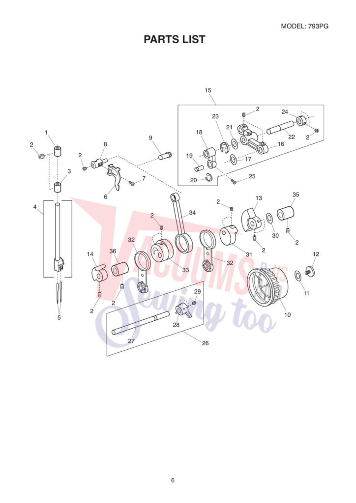 Janome 793pg exploded schematic diagram (page 9)