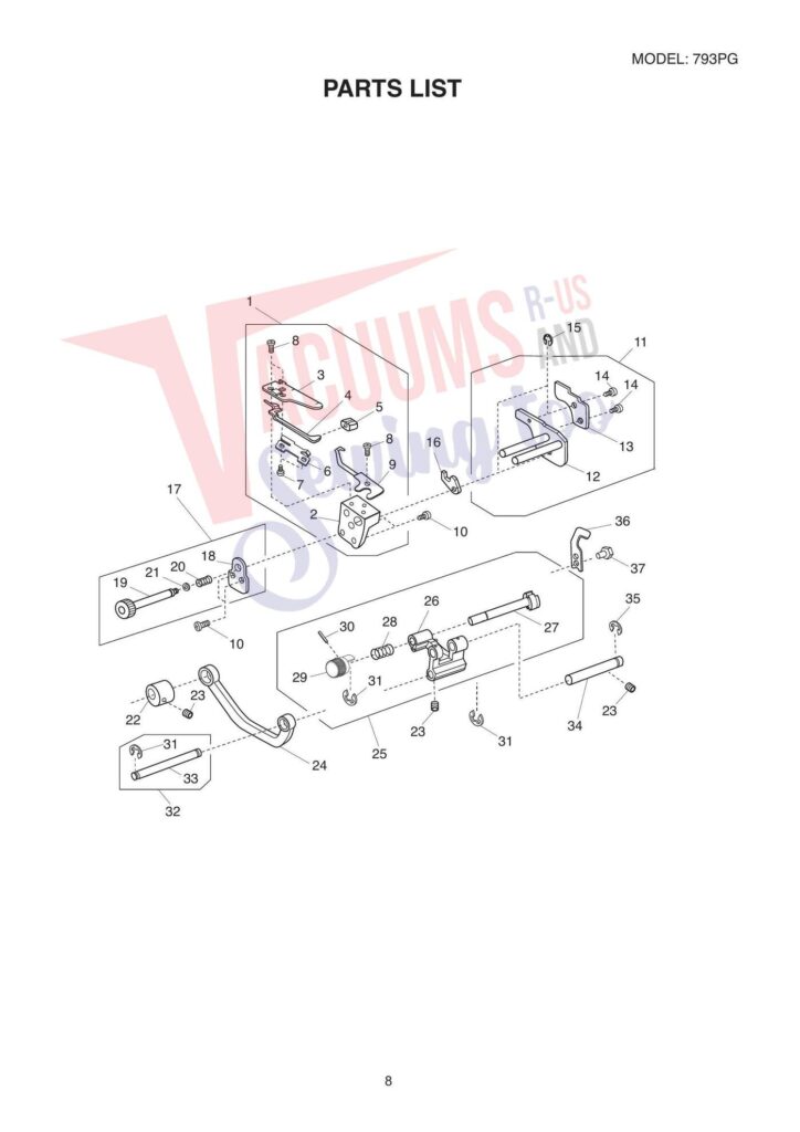 Janome 793pg exploded schematic diagram (page 11)