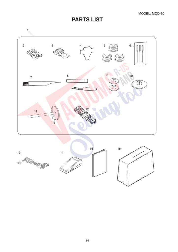 Janome 81030dc exploded schematic diagram (page 7)