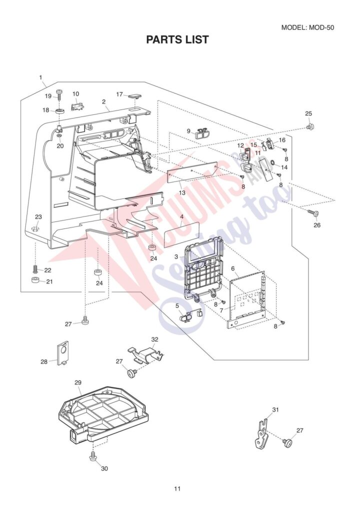 Janome 81050dc exploded schematic diagram (page 6)
