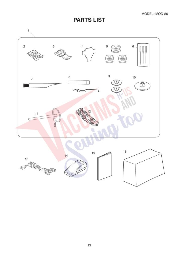 Janome 81050dc exploded schematic diagram (page 7)