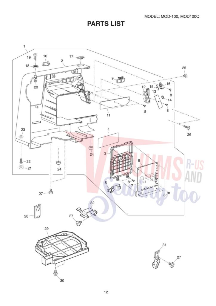 Janome Mod100 exploded schematic diagram (page 6)