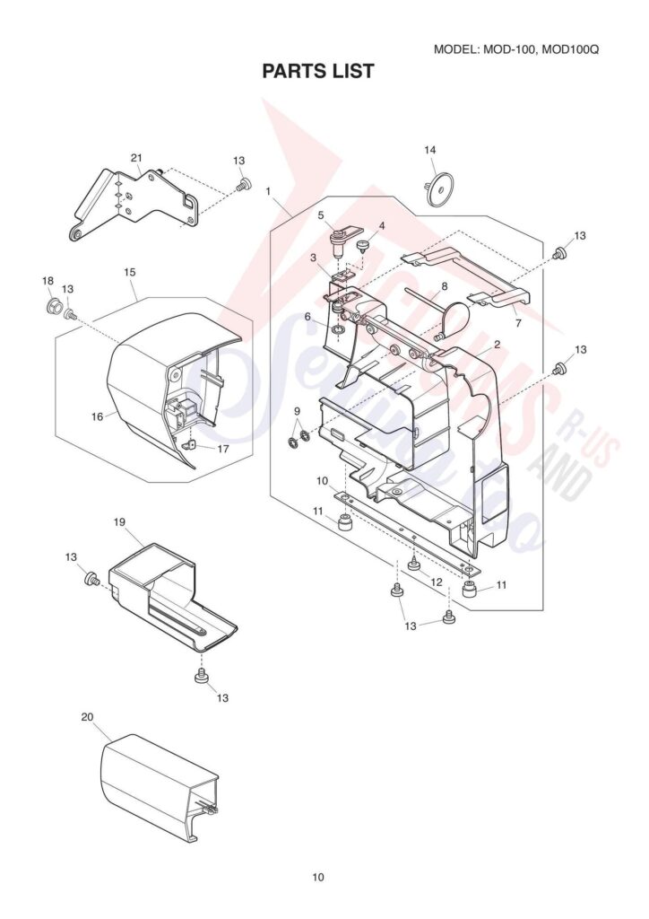 Janome Mod100 exploded schematic diagram (page 5)