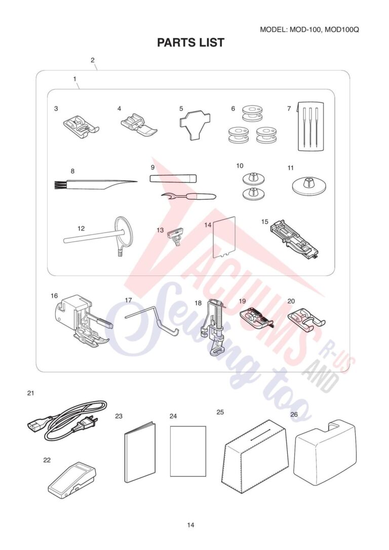 Janome Mod100 schematic page 7 preview