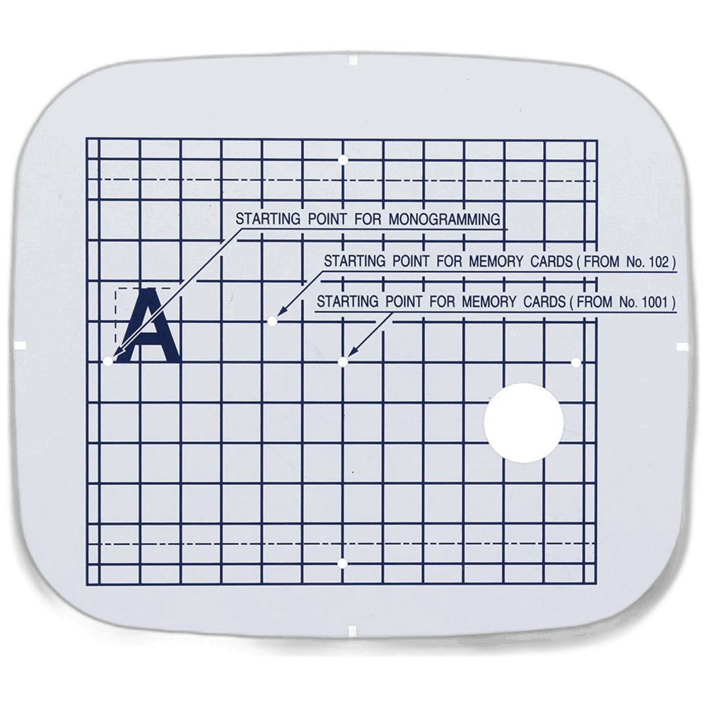 Genuine Janome/Elna Template (125mm x 110mm) For: A hoop, part# 850801019 (MC10001, MC9700, MC9500, MC350E, MC300E)