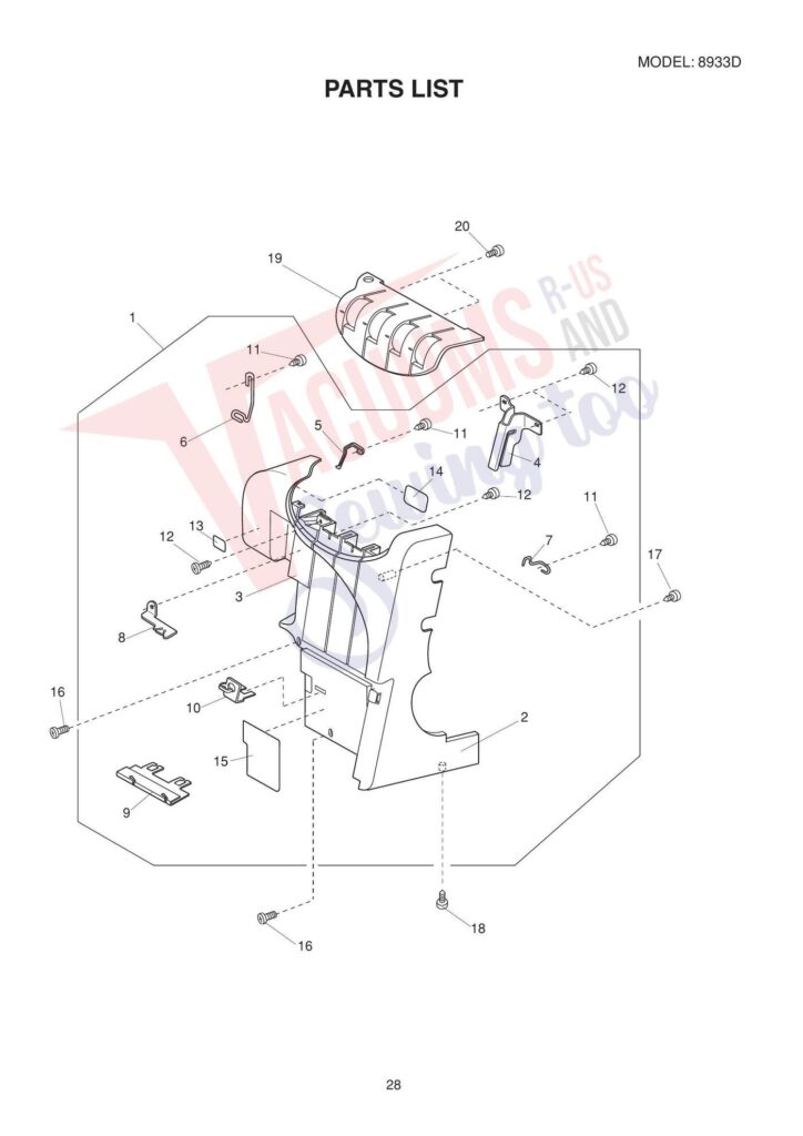 Janome 8933d exploded schematic diagram (page 4)