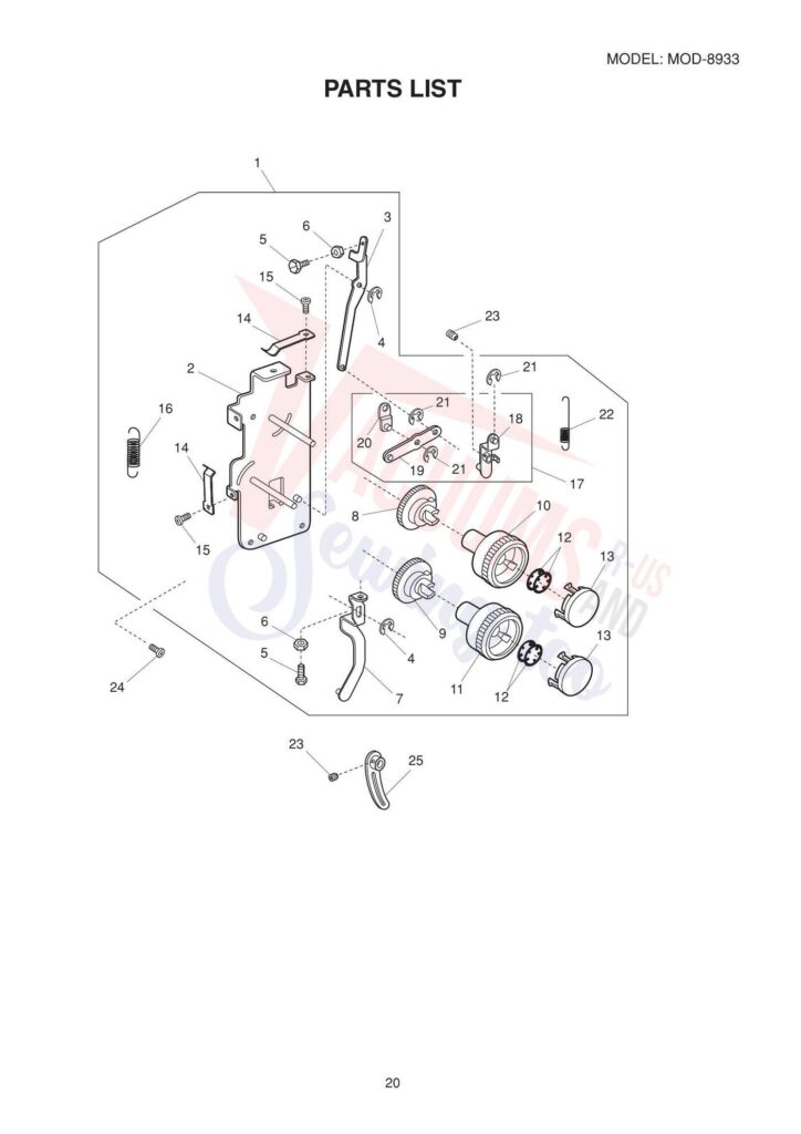Janome 8933d exploded schematic diagram (page 2)