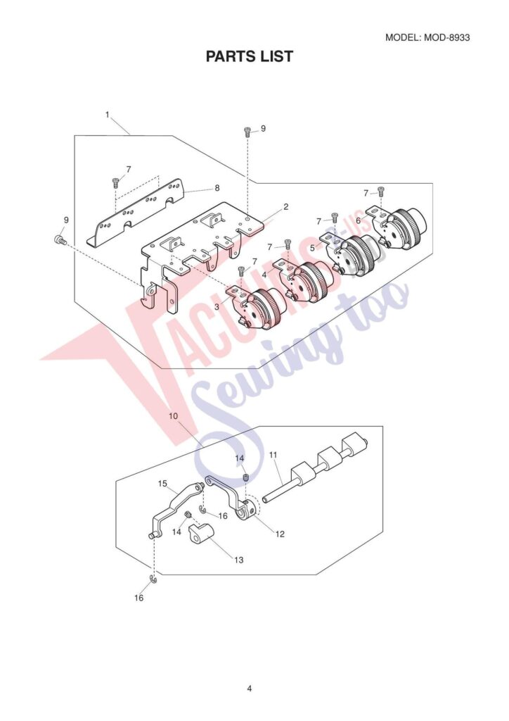 Janome 8933d exploded schematic diagram (page 5)