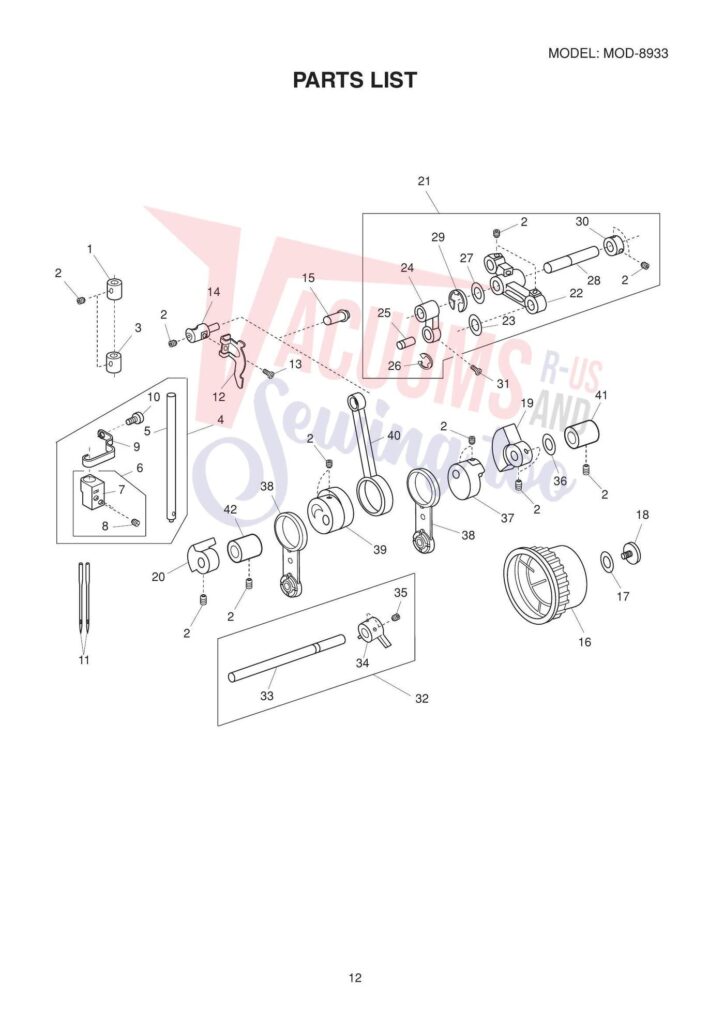 Janome 8933d exploded schematic diagram (page 9)
