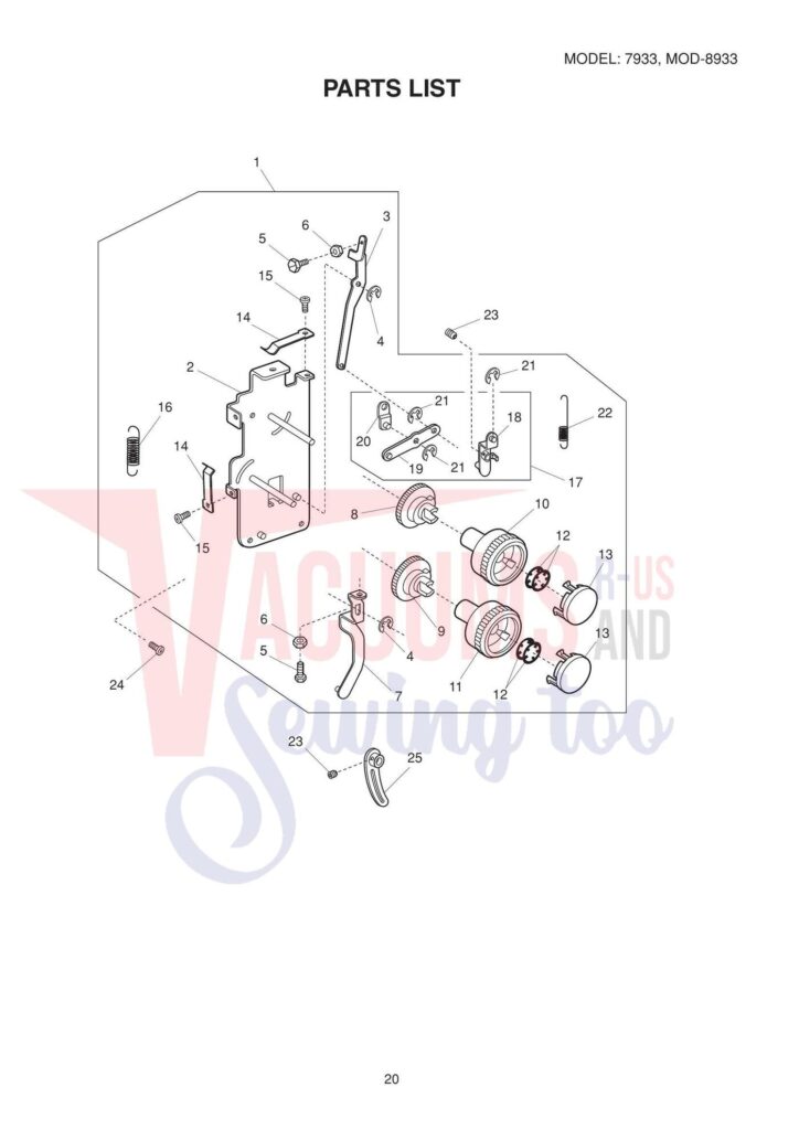 Janome 8933d exploded schematic diagram (page 2)