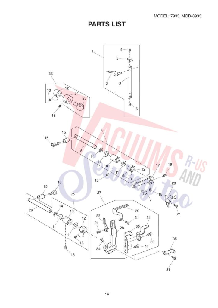 Janome 8933d exploded schematic diagram (page 10)