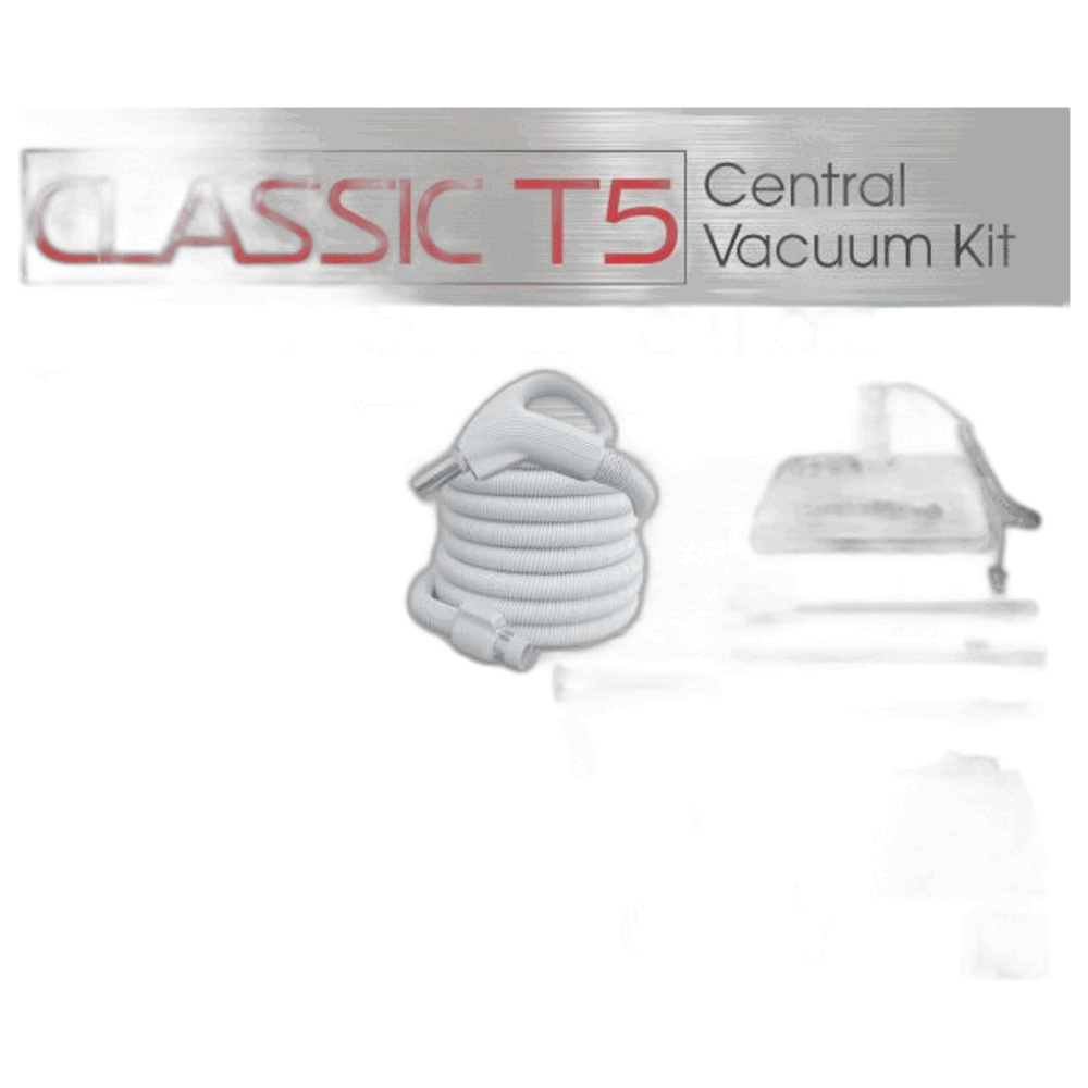 Titan Central Vac Kit-titan T5 Classic 30ft D/c Hosedual Switch Poly V Power Nozzle & Tools