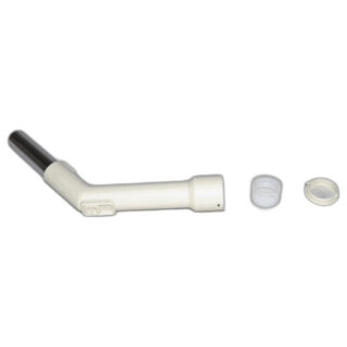 Fit All, Residential Curved Hose End-1 1/4'' Metal W/repair Kit/white