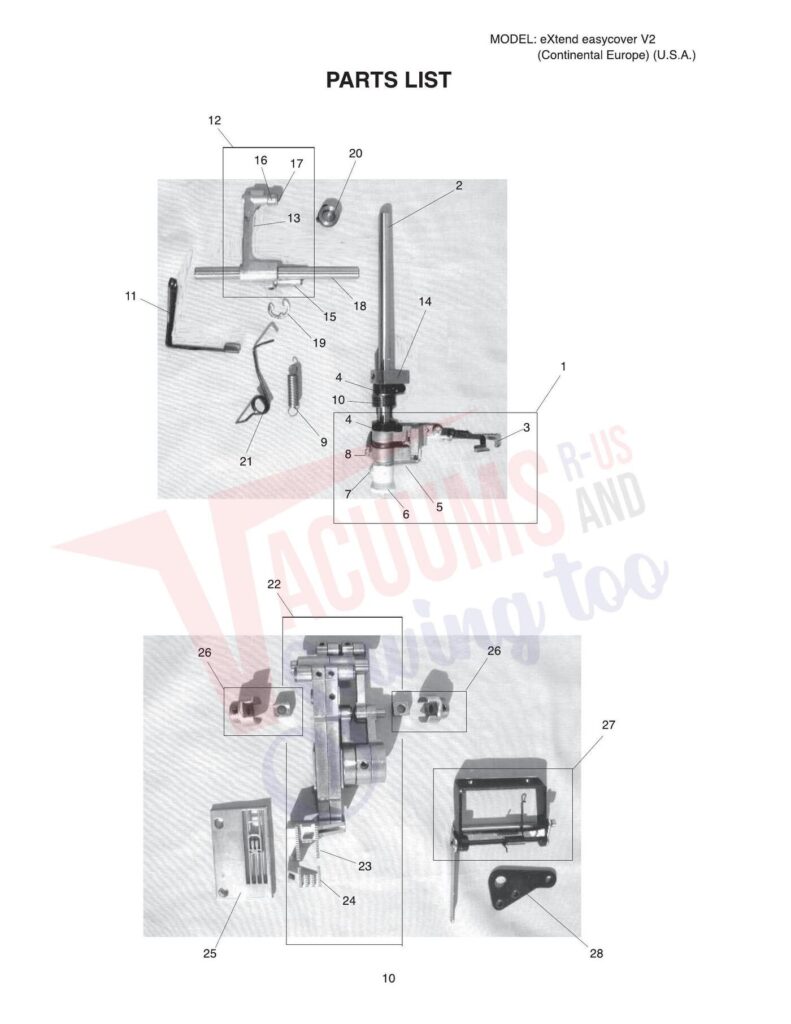 Elna Easy Cover exploded schematic diagram (page 6)