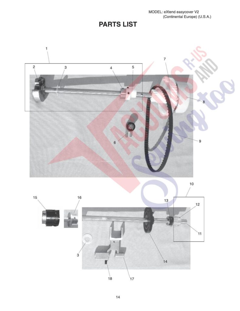 Elna Easy Cover exploded schematic diagram (page 8)