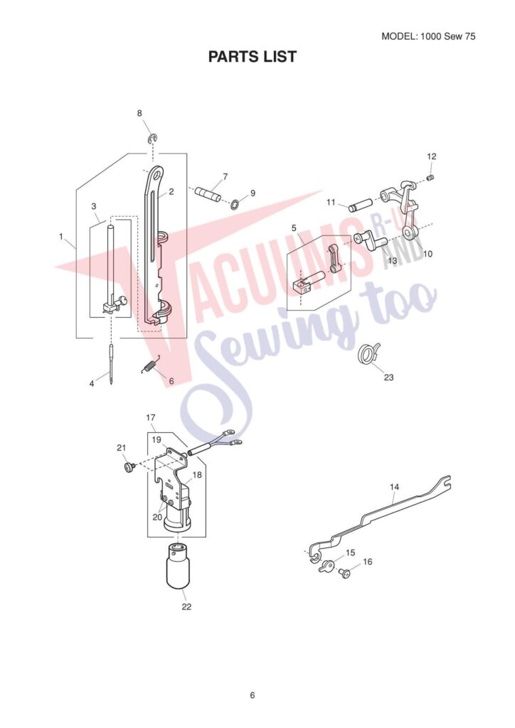 Elna El1000 exploded schematic diagram (page 4)