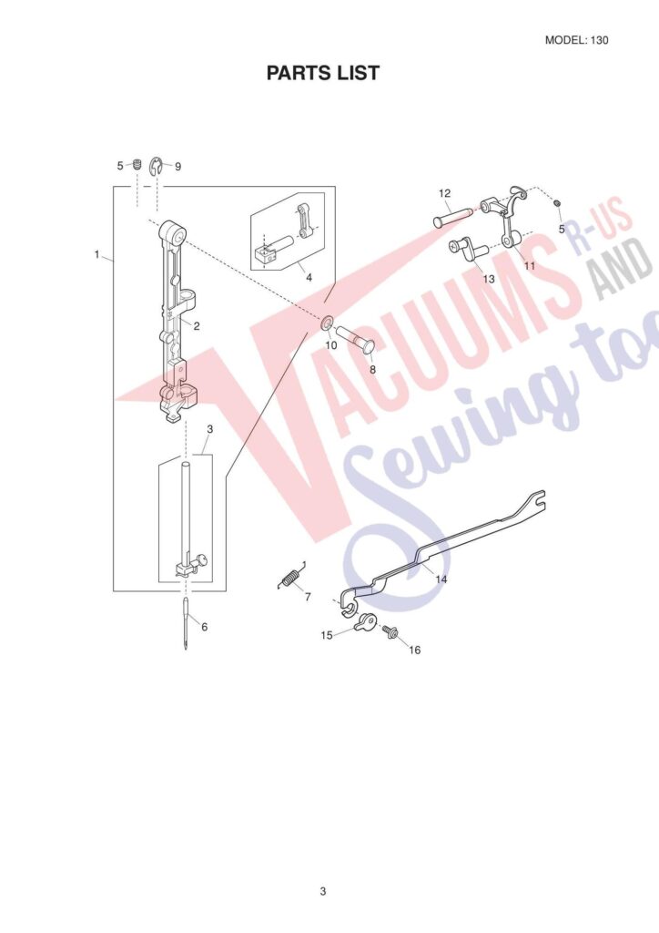 Elna el130 exploded schematic diagram (page 4)