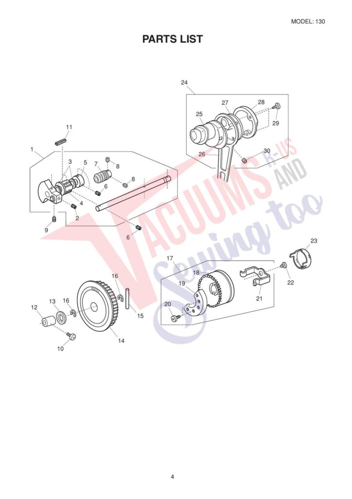 Elna el130 exploded schematic diagram (page 5)