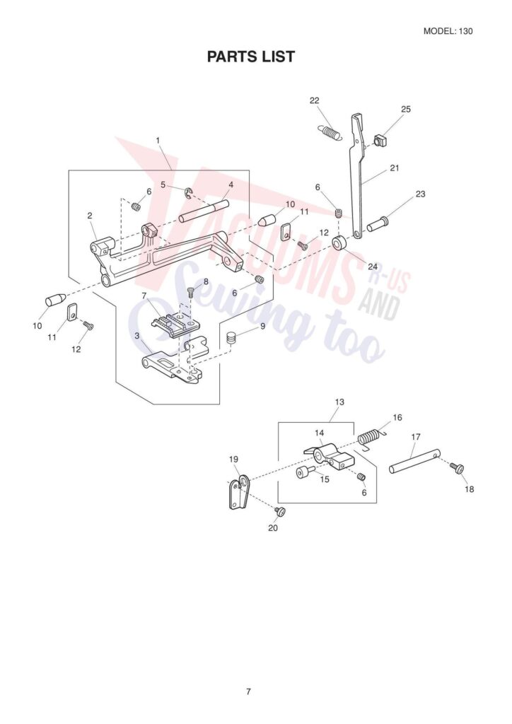 Elna el130 exploded schematic diagram (page 8)