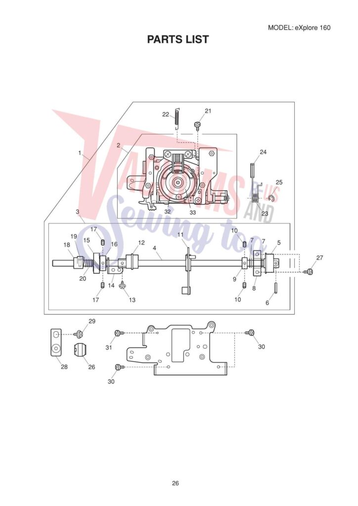 Elna el160 exploded schematic diagram (page 3)