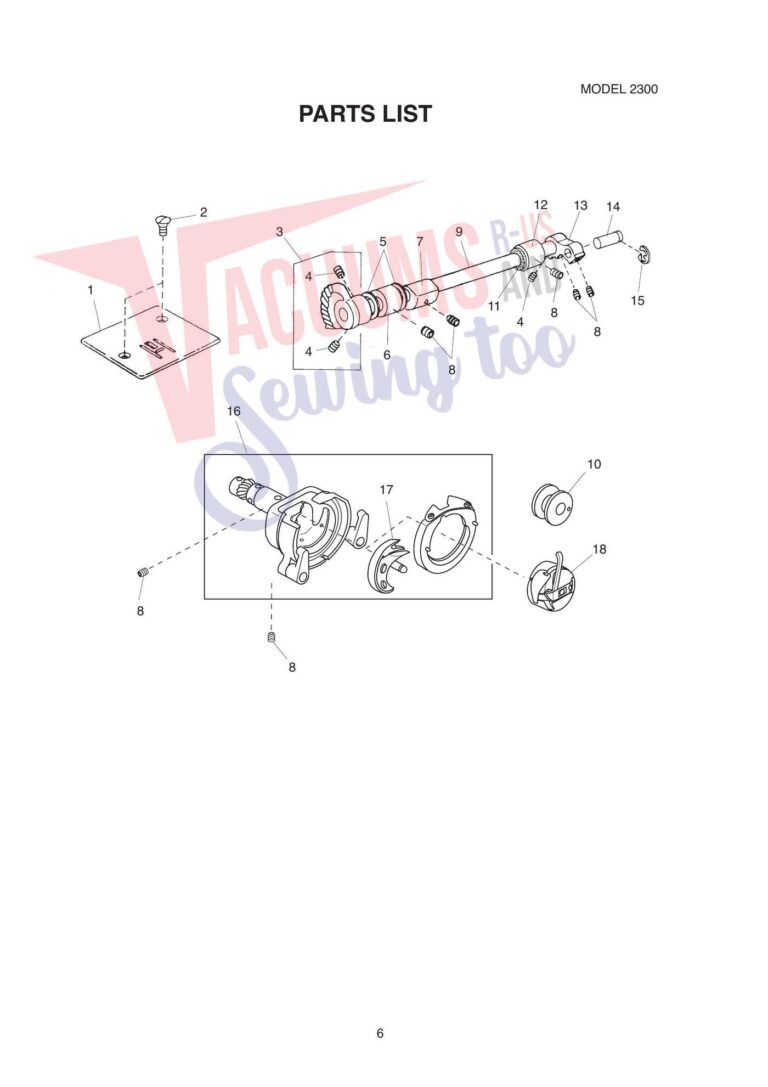 Elna 2300 schematic page 7 preview