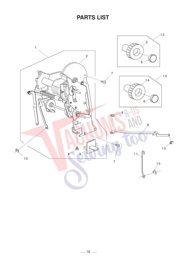 Elna el2800 exploded schematic diagram (page 1)