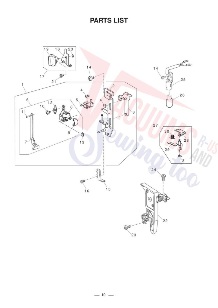 Elna el2800 exploded schematic diagram (page 8)