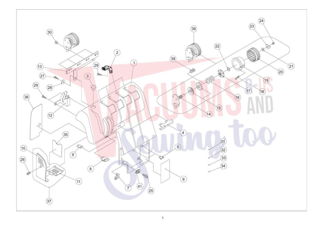 Elna 344 exploded schematic diagram (page 7)
