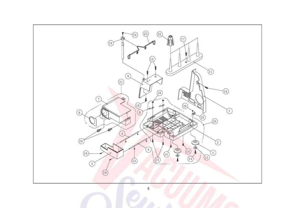 Elna 344 exploded schematic diagram (page 9)