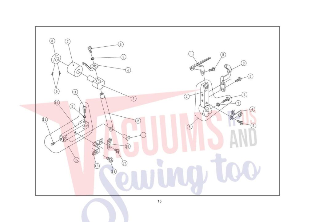 Elna 344 exploded schematic diagram (page 13)