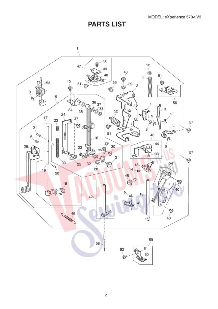 Elna el570 exploded schematic diagram (page 2)
