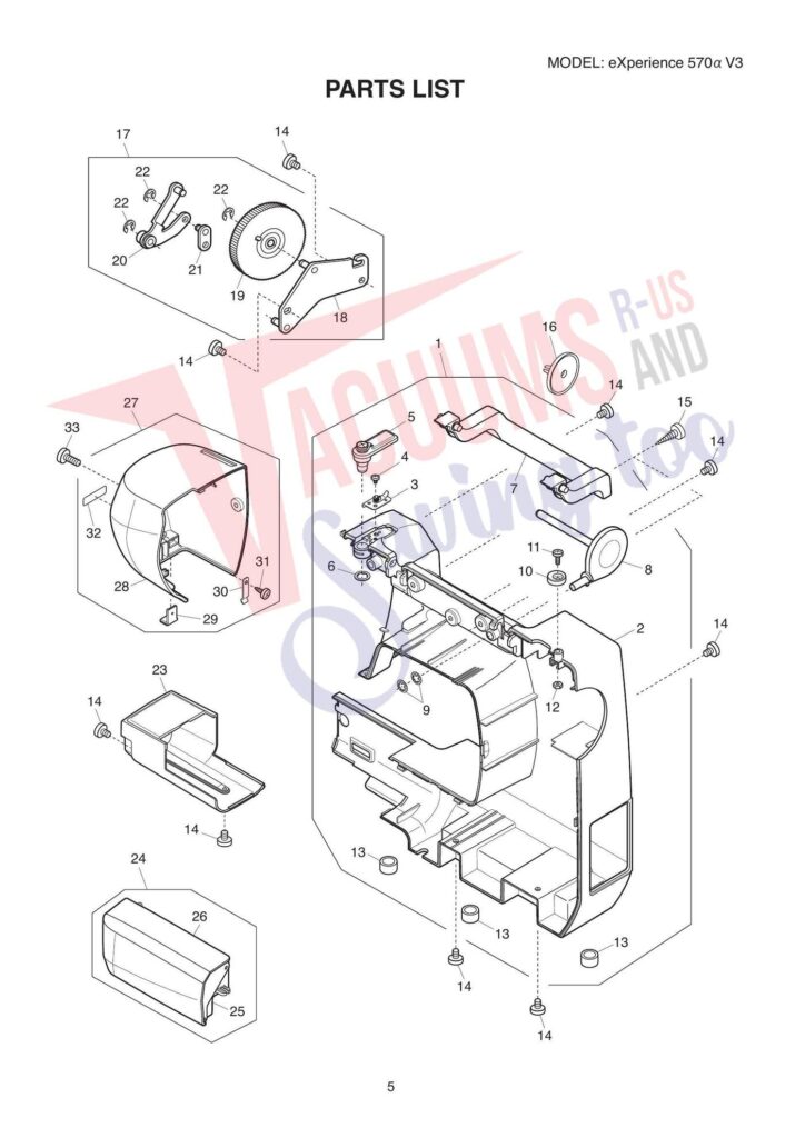 Elna el570 exploded schematic diagram (page 5)