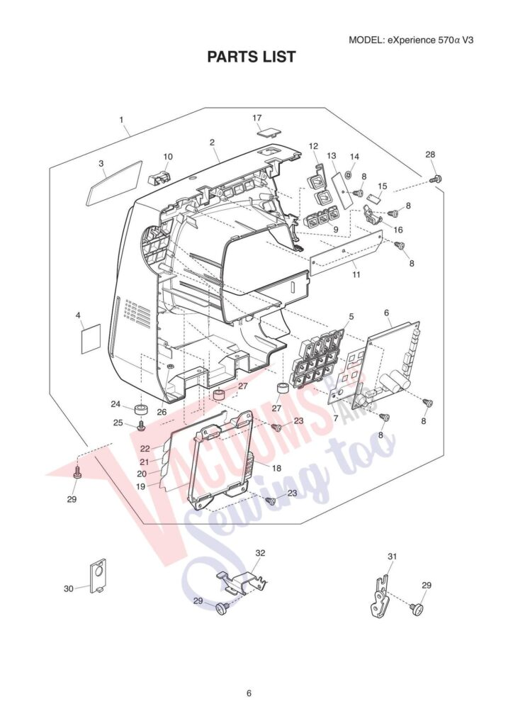 Elna el570 exploded schematic diagram (page 6)