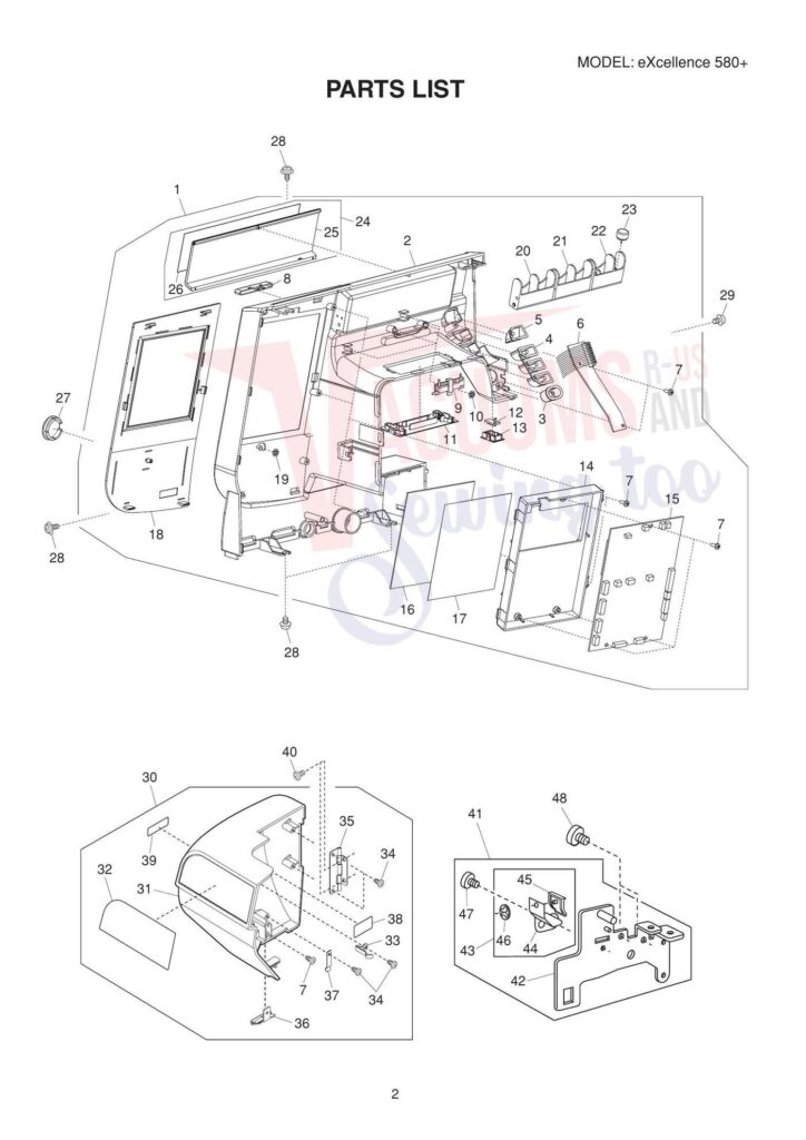 Elna el580 exploded schematic diagram (page 3)
