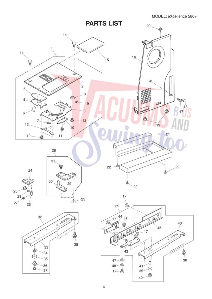 Elna el580 exploded schematic diagram (page 5)