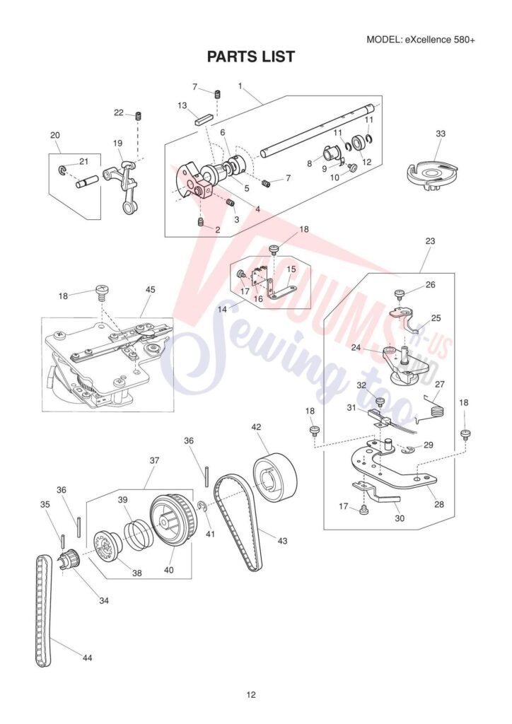 Elna el580 exploded schematic diagram (page 8)