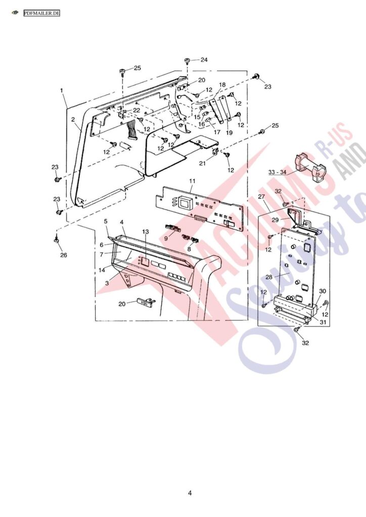Elna 6001 quilters dream exploded schematic diagram (page 6)