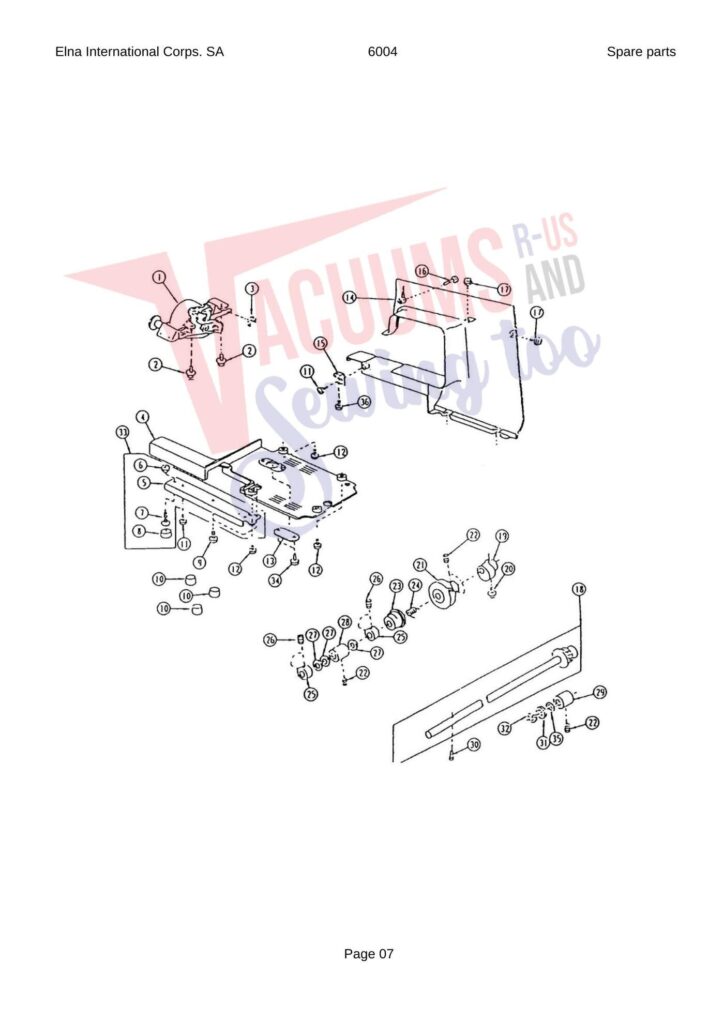 Elna 6004 quilters dream exploded schematic diagram (page 10)