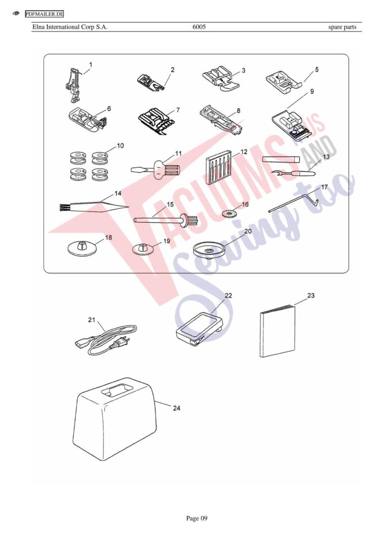 Elna 6005 quilters dream schematic page 2 preview