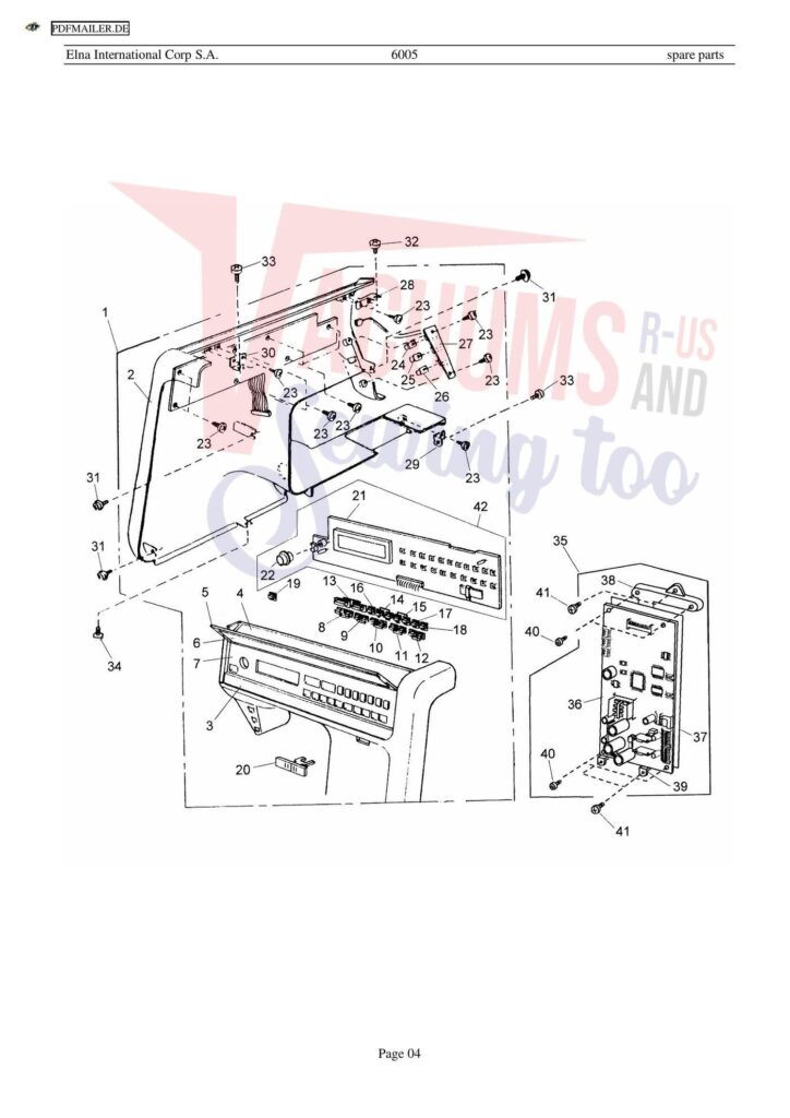 Elna 6005 quilters dream exploded schematic diagram (page 6)
