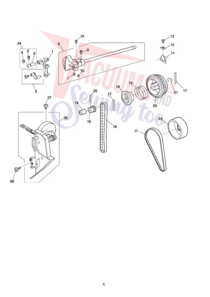 Elna 6200 quilters dream exploded schematic diagram (page 4)