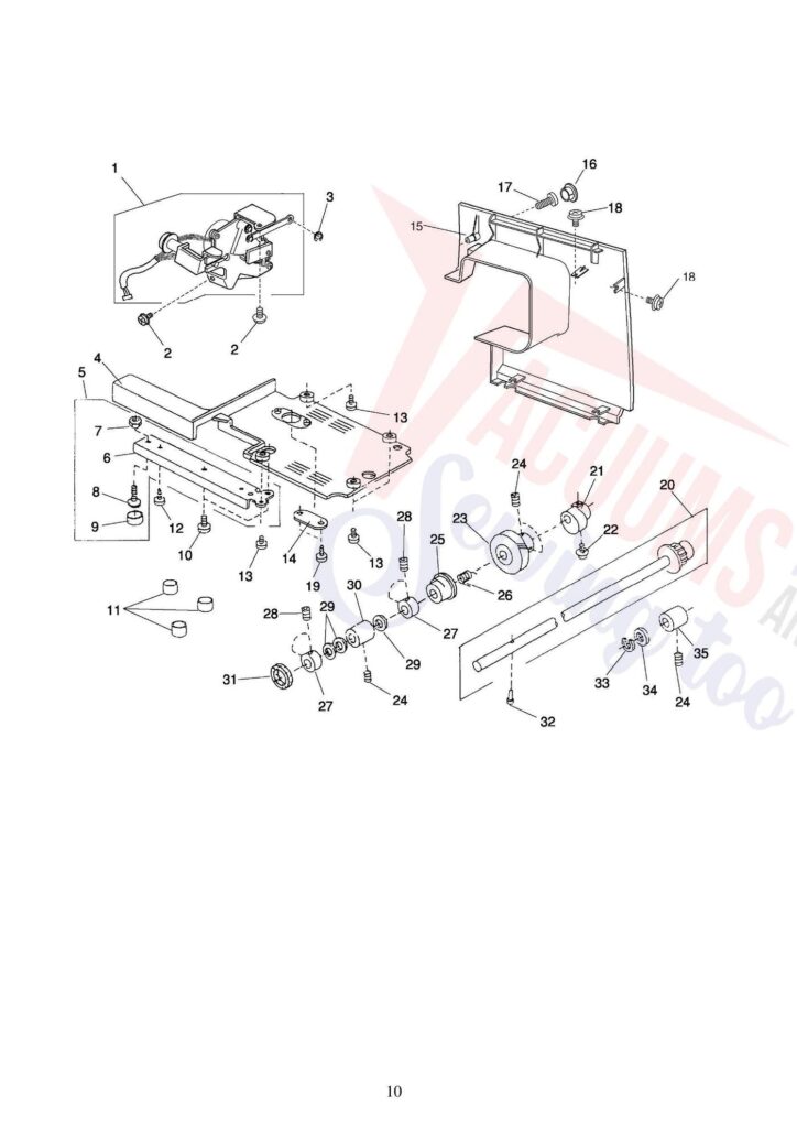 Elna 6200 quilters dream exploded schematic diagram (page 6)