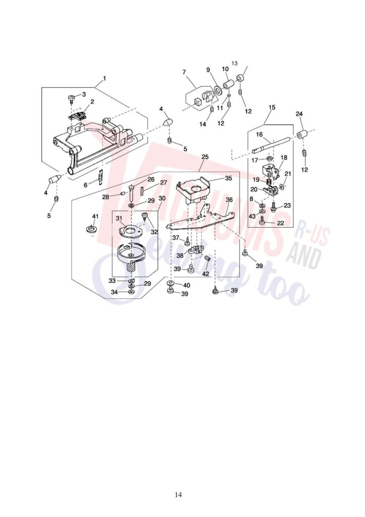 Elna 6200 quilters dream exploded schematic diagram (page 8)